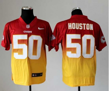 nike nfl jerseys kansas city chiefs #50 houston red-yellow[Elite drift fashion][second version][houston]