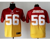 nike nfl jerseys kansas city chiefs #56 johnson red-yellow[Elite drift fashion][second version]