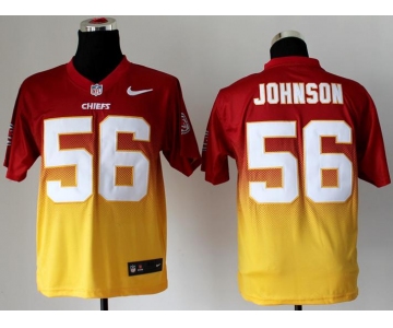 nike nfl jerseys kansas city chiefs #56 johnson red-yellow[Elite drift fashion][second version]