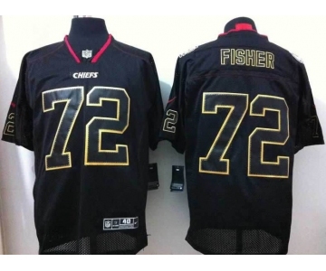 nike nfl jerseys kansas city chiefs #72 fisher black[Elite lights out]