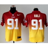 nike nfl jerseys kansas city chiefs #91 hali red-yellow[Elite drift fashion][second version]