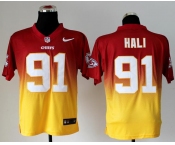 nike nfl jerseys kansas city chiefs #91 hali red-yellow[Elite drift fashion][second version]