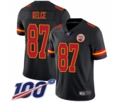 Big Size Nike Chiefs #87 Travis Kelce Black Men's Stitched NFL Limited Rush 100th Season Jersey