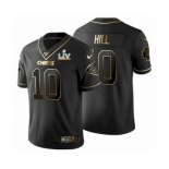 Kansas City Chiefs #10 Tyreek Hill Black Golden Super Bowl LV Jersey