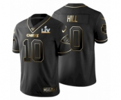 Kansas City Chiefs #10 Tyreek Hill Black Golden Super Bowl LV Jersey