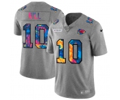 Kansas City Chiefs #10 Tyreek Hill Men's Nike Multi-Color 2020 NFL Crucial Catch NFL Jersey Greyheather