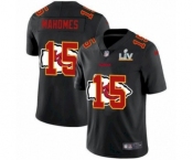 Kansas City Chiefs #15 Patrick Mahomes Black 2021 Shadow Logo Bowl LV Jersey