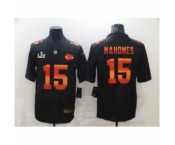 Kansas City Chiefs #15 Patrick Mahomes Black Fashion Super Bowl LV Jersey