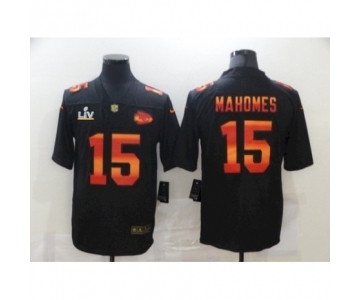 Kansas City Chiefs #15 Patrick Mahomes Black Fashion Super Bowl LV Jersey