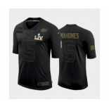 Kansas City Chiefs #15 Patrick Mahomes Black Salute to Service Bowl LV Jersey