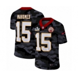 Kansas City Chiefs #15 Patrick Mahomes Camo 2021 Super Bowl LV Jersey