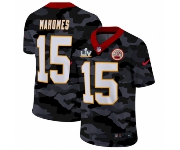 Kansas City Chiefs #15 Patrick Mahomes Camo 2021 Super Bowl LV Jersey