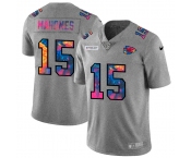 Kansas City Chiefs #15 Patrick Mahomes Men's Nike Multi-Color 2020 NFL Crucial Catch NFL Jersey Greyheather