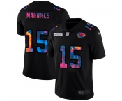 Kansas City Chiefs #15 Patrick Mahomes Men's Nike Multi-Color Black 2020 NFL Crucial Catch Vapor Untouchable Limited Jersey