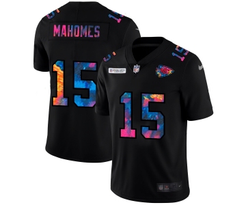 Kansas City Chiefs #15 Patrick Mahomes Men's Nike Multi-Color Black 2020 NFL Crucial Catch Vapor Untouchable Limited Jersey