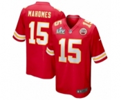 Kansas City Chiefs #15 Patrick Mahomes Red Super Bowl LV game Jersey