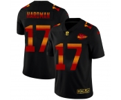 Kansas City Chiefs #17 Mecole Hardman Men's Black Nike Red Orange Stripe Vapor Limited NFL Jersey