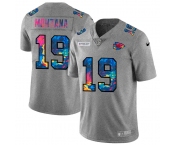 Kansas City Chiefs #19 Joe Montana Men's Nike Multi-Color 2020 NFL Crucial Catch NFL Jersey Greyheather