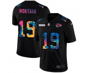 Kansas City Chiefs #19 Joe Montana Men's Nike Multi-Color Black 2020 NFL Crucial Catch Vapor Untouchable Limited Jersey