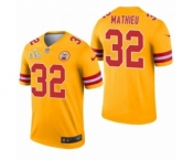 Kansas City Chiefs #32 Tyrann Mathieu Gold 2021 Super Bowl LV Jersey