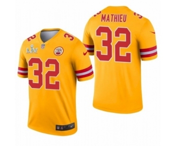 Kansas City Chiefs #32 Tyrann Mathieu Gold 2021 Super Bowl LV Jersey