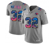 Kansas City Chiefs #32 Tyrann Mathieu Men's Nike Multi-Color 2020 NFL Crucial Catch NFL Jersey Greyheather