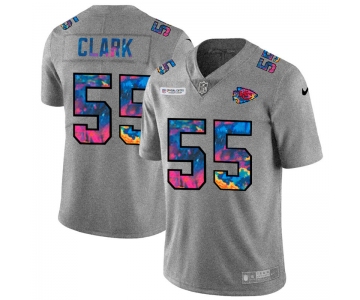 Kansas City Chiefs #55 Frank Clark Men's Nike Multi-Color 2020 NFL Crucial Catch NFL Jersey Greyheather