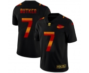 Kansas City Chiefs #7 Harrison Butker Men's Black Nike Red Orange Stripe Vapor Limited NFL Jersey