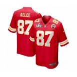 Kansas City Chiefs #87 Travis Kelce Red Super Bowl LV Game Jersey