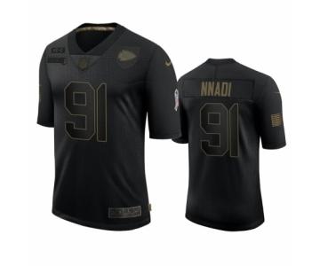 Kansas City Chiefs #91 Derrick Nnadi Black 2020 Salute To Service Limited Jersey