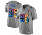 Kansas City Chiefs #95 Chris Jones Men's Nike Multi-Color 2020 NFL Crucial Catch NFL Jersey Greyheather