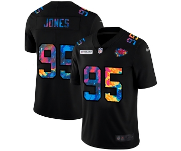 Kansas City Chiefs #95 Chris Jones Men's Nike Multi-Color Black 2020 NFL Crucial Catch Vapor Untouchable Limited Jersey