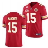 Men Kansas City Chiefs #15 Patrick Mahomes Red Super Bowl LV Limited Jersey （C patch ）