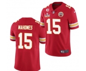 Men Kansas City Chiefs #15 Patrick Mahomes Red Super Bowl LV Limited Jersey （C patch ）