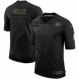 Men Kansas City Chiefs #87 Travis Kelce Nike 2020 Salute To Service Limited Jersey Black