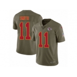 Men Nike Kansas City Chiefs #11 Alex Smith Limited Olive 2017 Salute to Service NFL Jersey