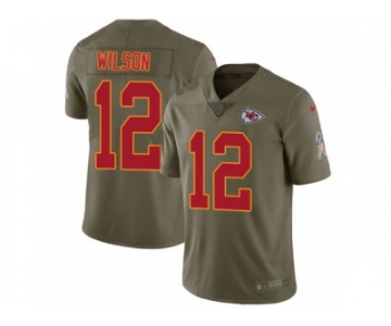 Men Nike Kansas City Chiefs #12 Albert Wilson Limited Olive 2017 Salute to Service NFL Jersey