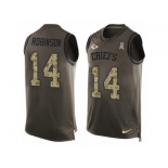 Men Nike Kansas City Chiefs #14 Demarcus Robinson Limited Green Salute to Service Tank Top NFL Jersey