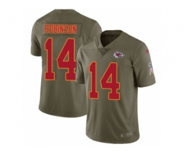 Men Nike Kansas City Chiefs #14 Demarcus Robinson Limited Olive 2017 Salute to Service NFL Jersey