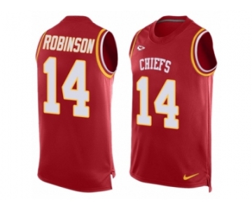 Men Nike Kansas City Chiefs #14 Demarcus Robinson Limited Red Player Name & Number Tank Top NFL Jersey