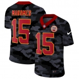 Men Nike Kansas City Chiefs #15 Mahomes 2020 Nike 2nd Camo Salute to Service Limited