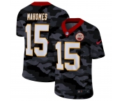 Men Nike Kansas City Chiefs #15 Mahomes 2020 Nike Camo Salute to Service Limited