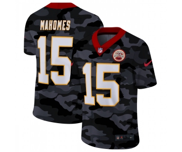 Men Nike Kansas City Chiefs #15 Mahomes 2020 Nike Camo Salute to Service Limited