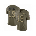 Men Nike Kansas City Chiefs #19 Joe Montana Limited Olive Camo 2017 Salute to Service NFL Jersey