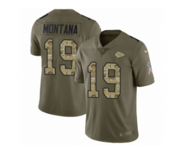 Men Nike Kansas City Chiefs #19 Joe Montana Limited Olive Camo 2017 Salute to Service NFL Jersey