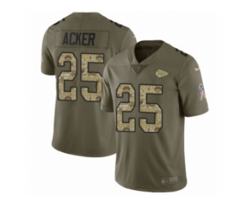 Men Nike Kansas City Chiefs #25 Kenneth Acker Limited Olive Camo 2017 Salute to Service NFL Jersey