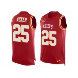 Men Nike Kansas City Chiefs #25 Kenneth Acker Limited Red Player Name & Number Tank Top NFL Jersey