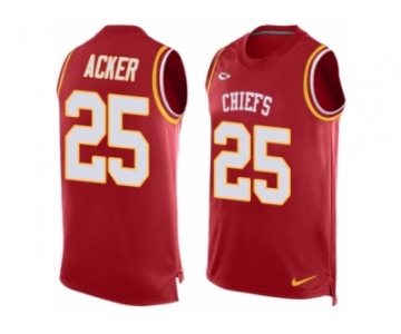 Men Nike Kansas City Chiefs #25 Kenneth Acker Limited Red Player Name & Number Tank Top NFL Jersey