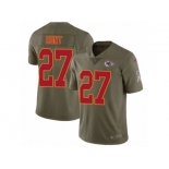 Men Nike Kansas City Chiefs #27 Kareem Hunt Limited Olive 2017 Salute to Service NFL Jersey