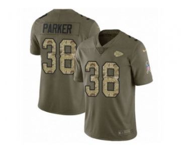 Men Nike Kansas City Chiefs #38 Ron Parker Limited Olive Camo 2017 Salute to Service NFL Jersey